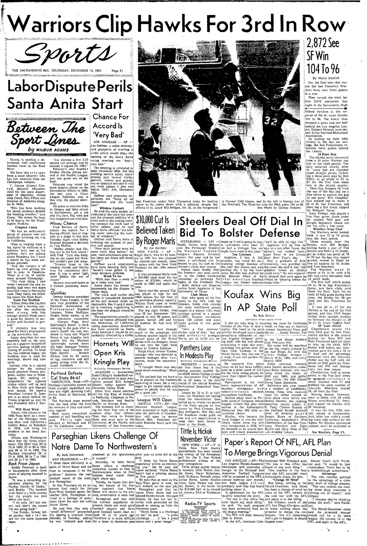 Bee sports page 1963