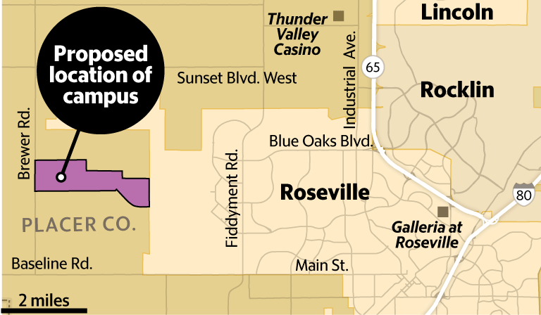 map of Placer campus site